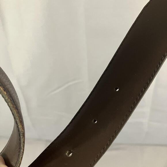 Tino Cosma Belt Mens 38 Genuine Leather Solid Brass Made Italy Dress Accessory - Picture 8 of 16